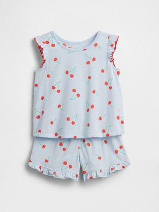 Baby & Toddler Recycled Ruffle Fruit PJ Short Set | Gap (US)