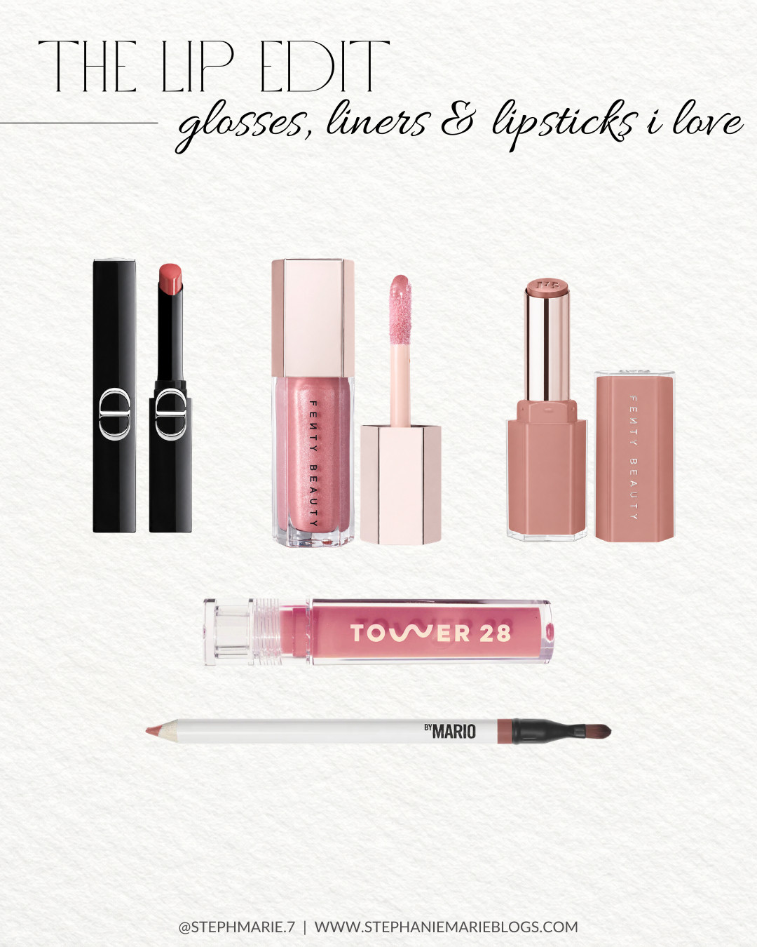 The glosses, liners, and lipsticks that I've been loving from Dior, Fenty, Tower 28 and Makeup by Mario 💫  

 #LTKOver40 #LTKBeauty
