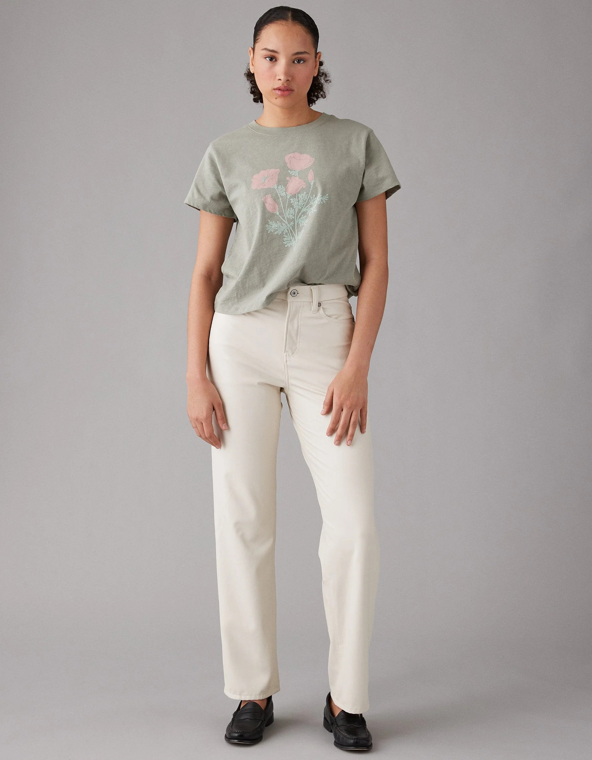 AE Stretch Curvy Super High-Waisted Vegan Leather Straight Pant | Shop Simon