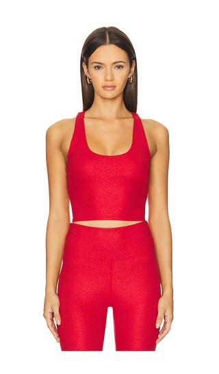Yara Top in Red Shine Waffle | Revolve Clothing (Global)
