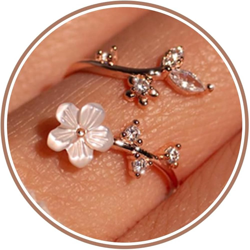 Gold Birthstone Rings for Women Non Tarnish Fashion Stackable Dainty 14KGold PlatedSilver/Rose Ad... | Amazon (US)