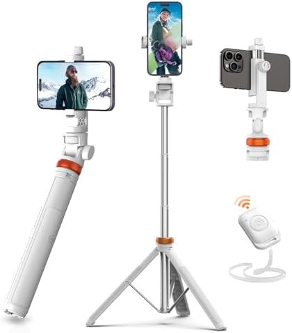 EUCOS 62" Tripod for iPhone, Sturdy Selfie Stick Tripod with Remote & Lightweight Phone Stand, So... | Amazon (US)