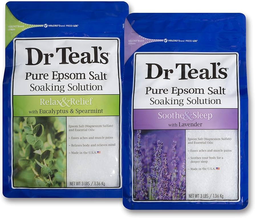 Dr Teal's Epsom Salt Bath Soaking Solution Gift Set (Eucalyptus and Lavender 2 Pack, 3lb Each) - ... | Amazon (US)