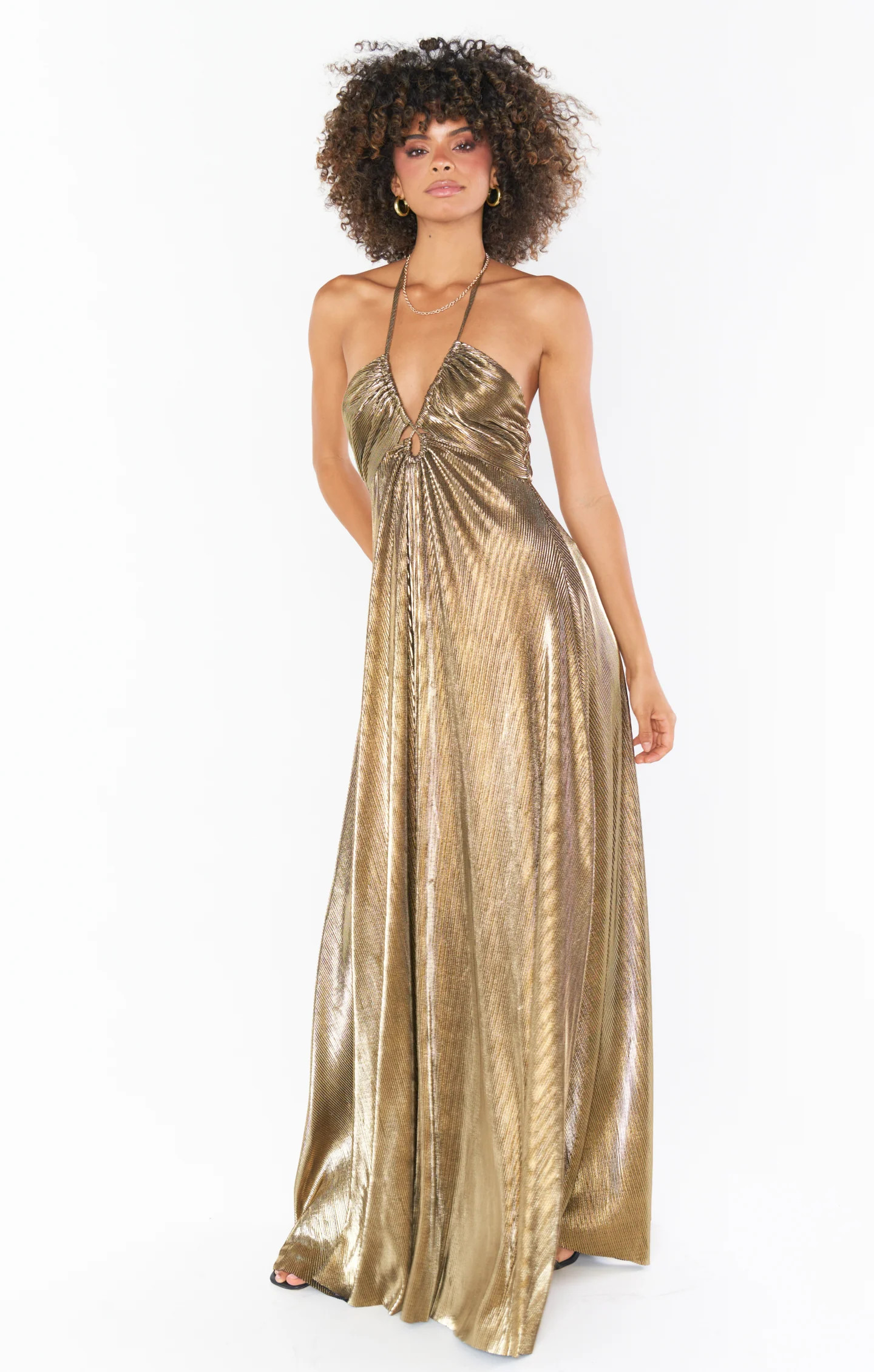 Paros Maxi Dress ~ Pleated Gold | Show Me Your Mumu