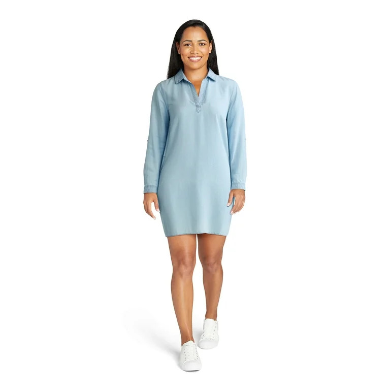 Time and Tru Women's Knit Shirtdress, Sizes XS-XXXL | Walmart (US)