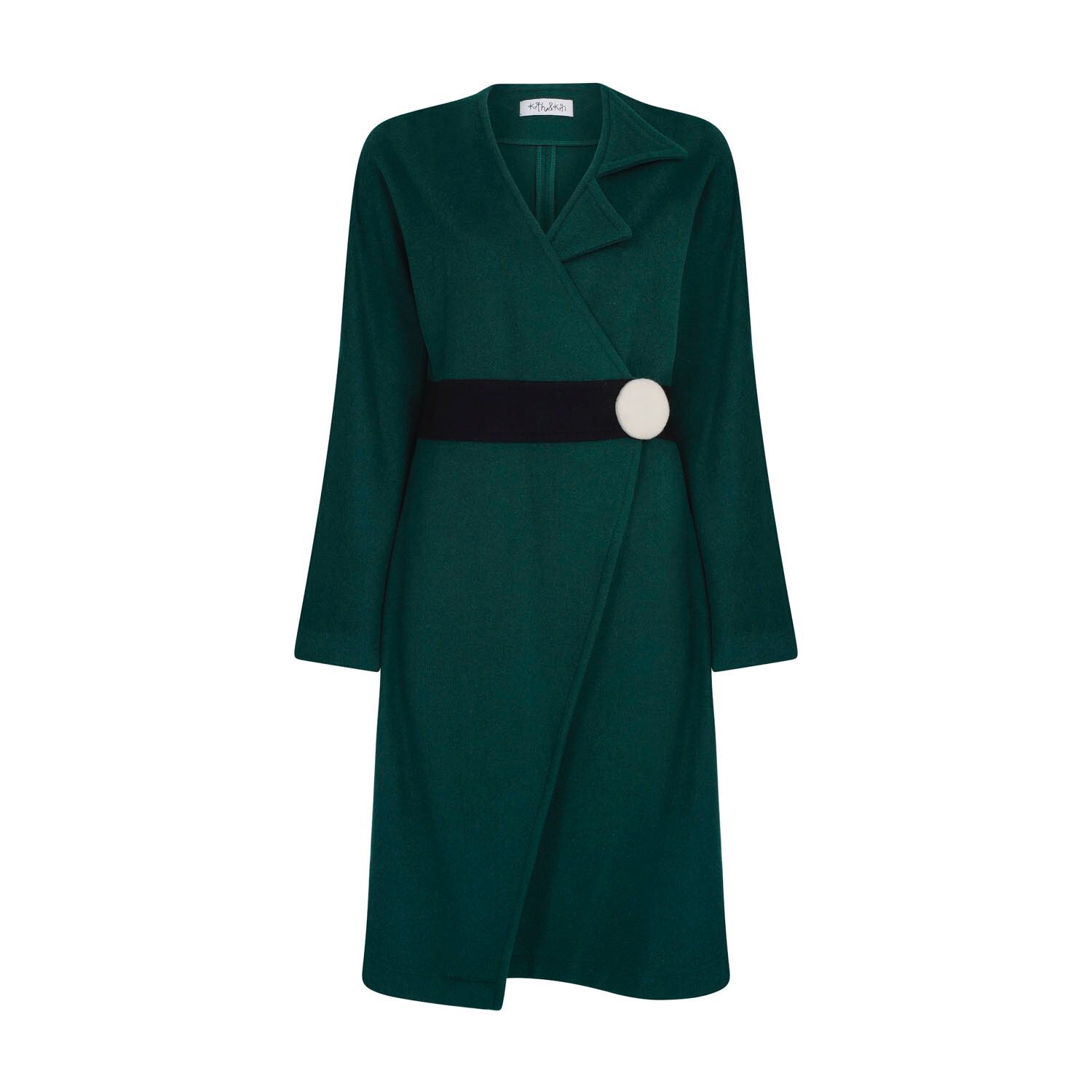 Couture Wool Coat With Geometric Cut | Wolf and Badger (Global excl. US)