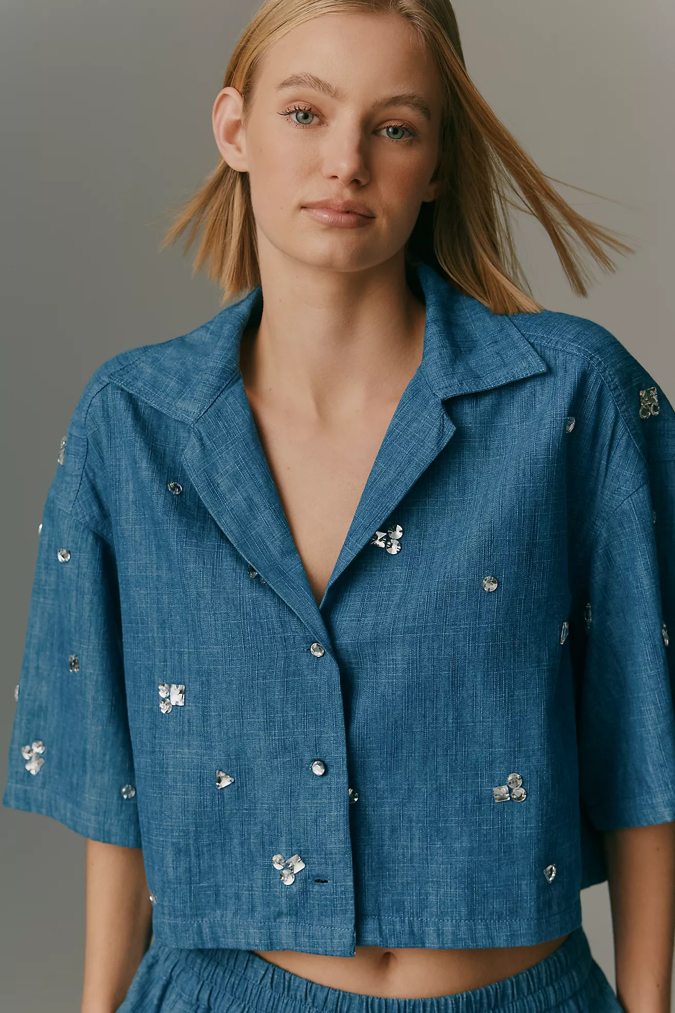 Maeve Chambray Buttondown Top | Anthropologie (US)
