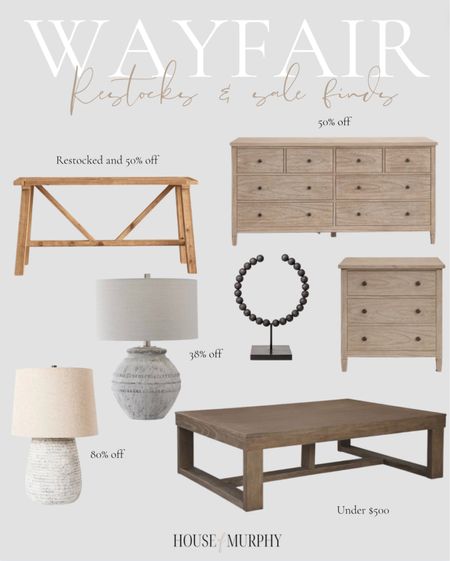 Wayfair sale finds and restocks!

Console table | coffee table | lamps | bedroom dresser | nightstand | affordable home finds

#LTKhome #LTKsalealert #LTKFind