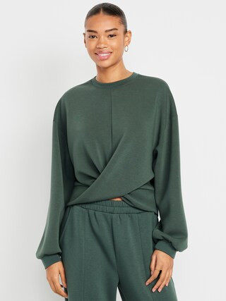 Bounce Fleece Twist-Front Top | Old Navy (CA)