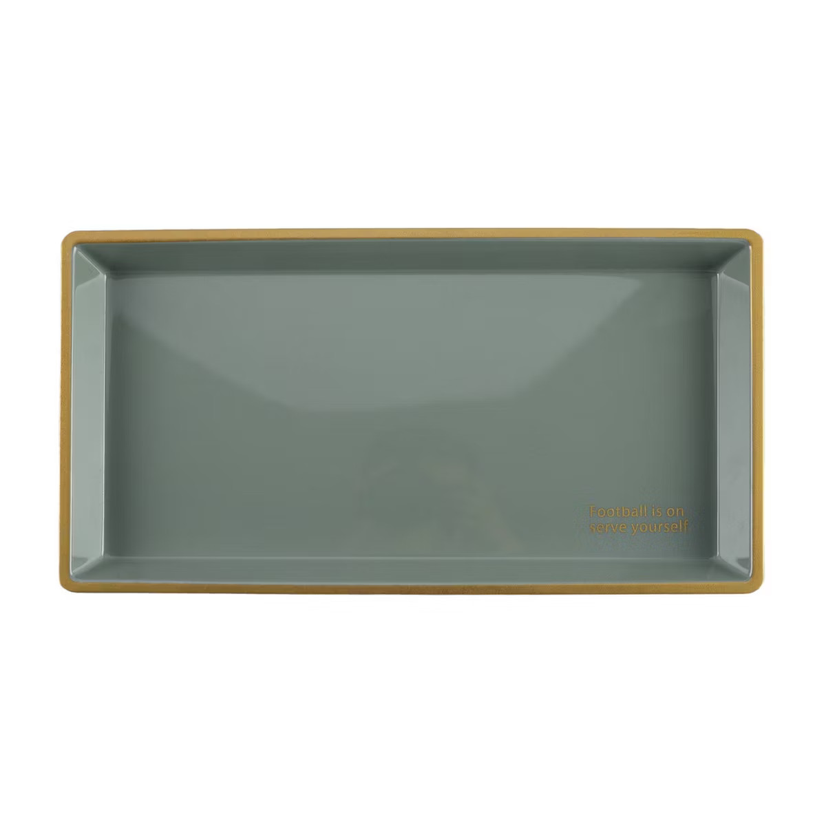 Cook With Color Rectangular "Football is on Serve yourself" Platter Cream/Gold | Target