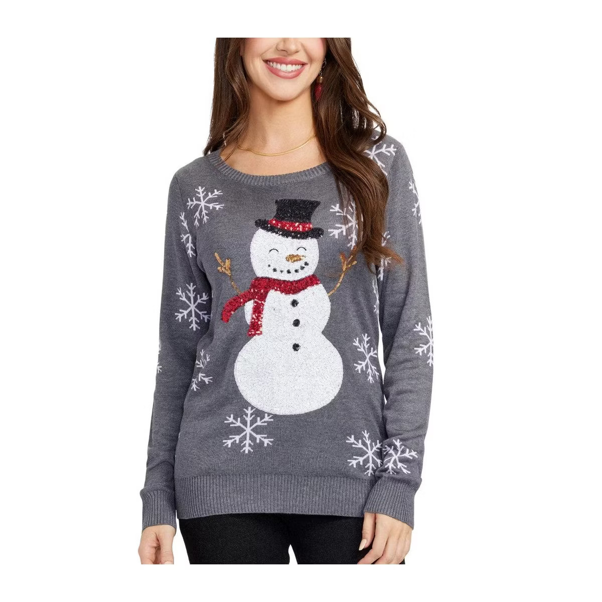 Tipsy Elves Women's Sequined Snow Day Sweater - Holiday Festive Sweater | Target