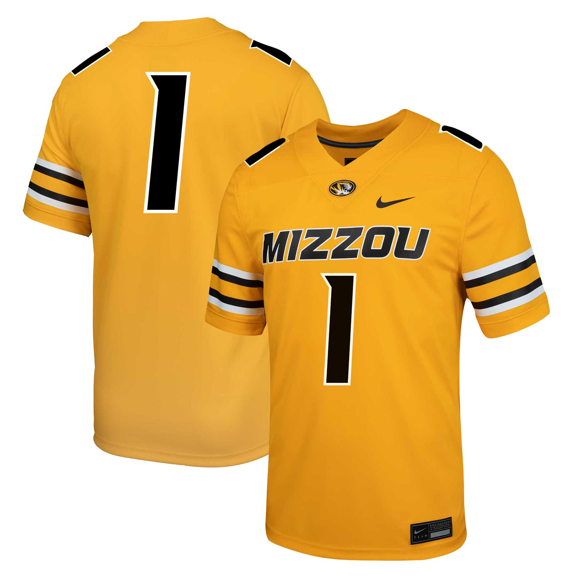 Men's Nike #1 Gold Missouri Tigers Alternate Game Jersey | Fanatics