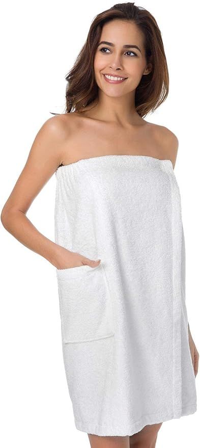 SIORO Women's Towel Wrap Bathrobe, Bamboo Cotton Spa Towels Robe with Adjustable Closure, Gym and... | Amazon (US)