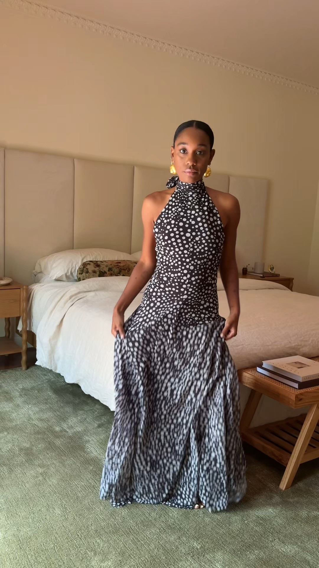 Polka dot halter maxi dress - wedding guest dress 

#LTKWedding #LTKStyleTip