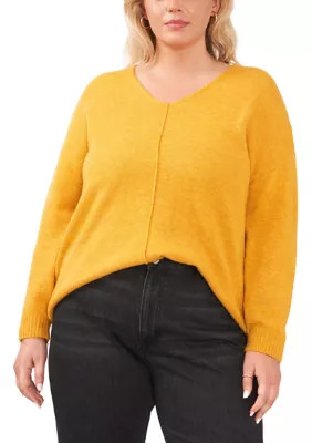 Vince Camuto Women's Plus Size Drop Shoulder Sweater with Exposed Seam | Belk