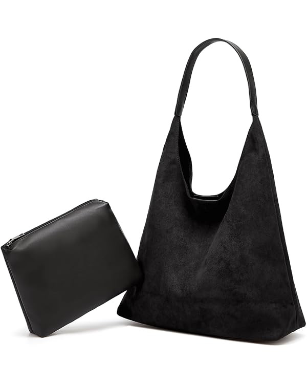 Womens Fashion Suede Shoulder Bags Large Tote Bag Retro Purse Handbag Casual Work Ladies Top Hand... | Amazon (US)