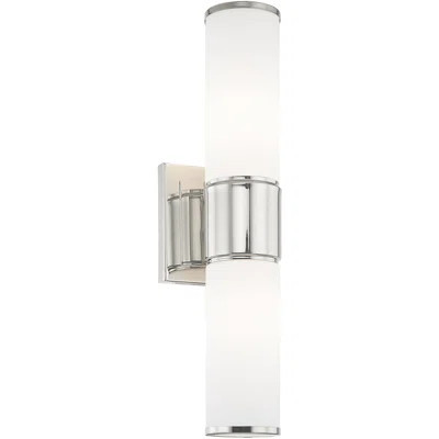Polished Nickel Wall Sconce with White Glass - Stylish Bathroom Vanity Light Fixture | Wayfair North America