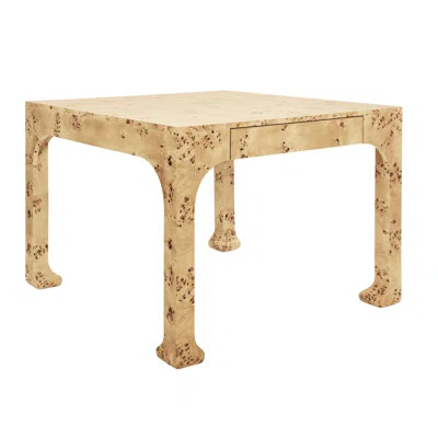 Square Two Drawer Pagoda Style Game Table In Burl Wood | Wayfair North America