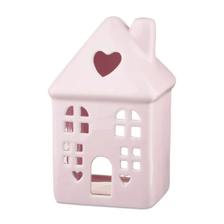 Ceramic House Tabletop Decoration, Pink, 6", Valentine's Day by Way To Celebrate | Walmart (US)