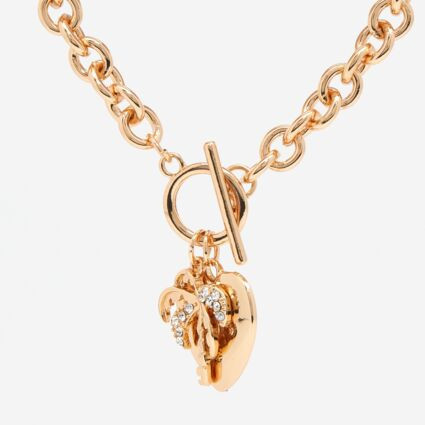 Gold Tone Barbie Heart Necklace | TK Maxx