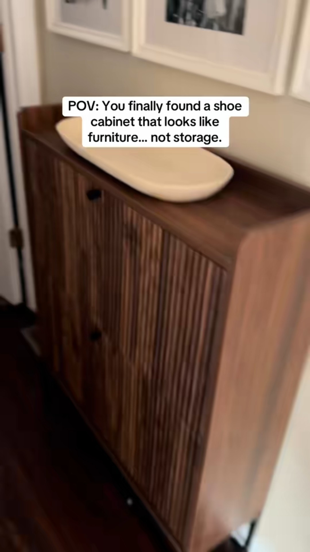 Shoe clutter? Gone. This fluted cabinet keeps everything organized while still looking cute in your entryway.

#shoestorage #homeorganization #entrywaydecor #tiktokshopfinds #aesthetichome

#LTKNYFW #LTKValentine #LTKdayinmylife