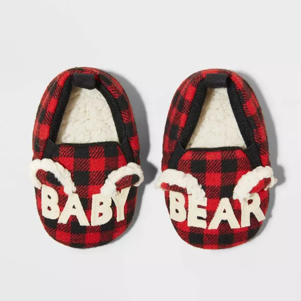 Toddler Boys' Family Sleep Baby Bear Slippers - Wondershop™ Red | Target