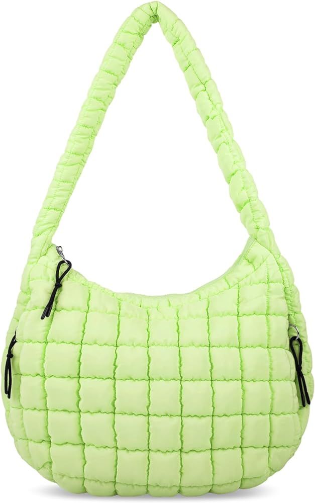 Quilted Puffer Tote Bag for Women Large Quilted Crossbody Bag Lightweight Nylon Puffy Quilted Car... | Amazon (US)