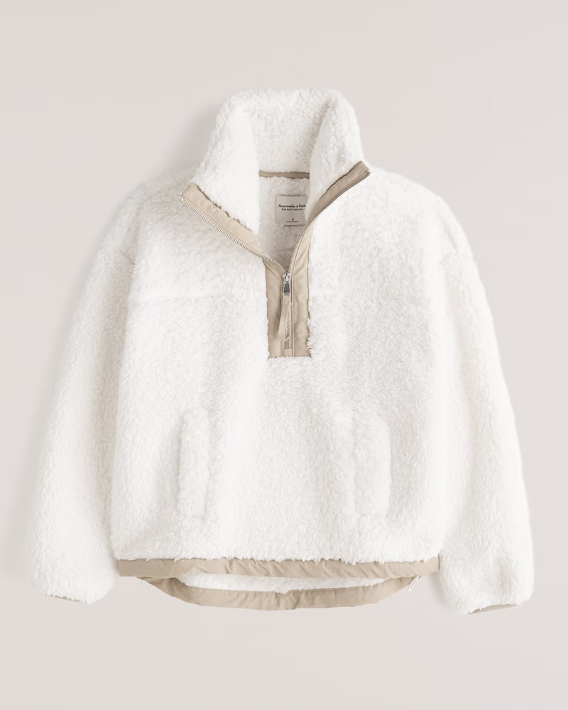 Cocoon Sherpa Half-Zip Sweatshirt | Abercrombie & Fitch (US)