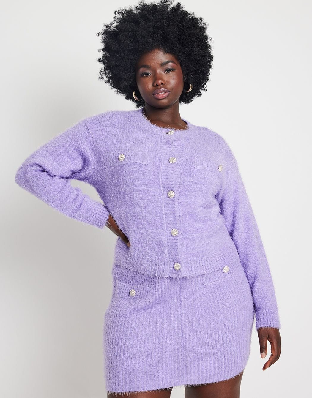 Rhinestone Buckle Cardigan | Eloquii