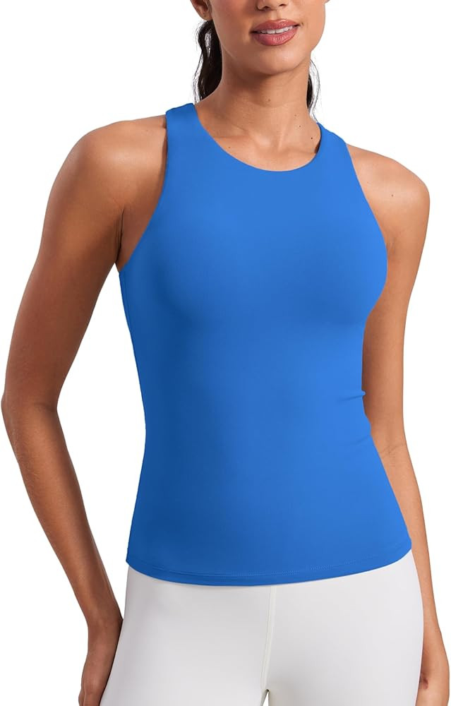 CRZ YOGA Butterluxe Workout Tank Tops for Women - Racerback Padded High Neck Yoga Athletic Shirt ... | Amazon (US)