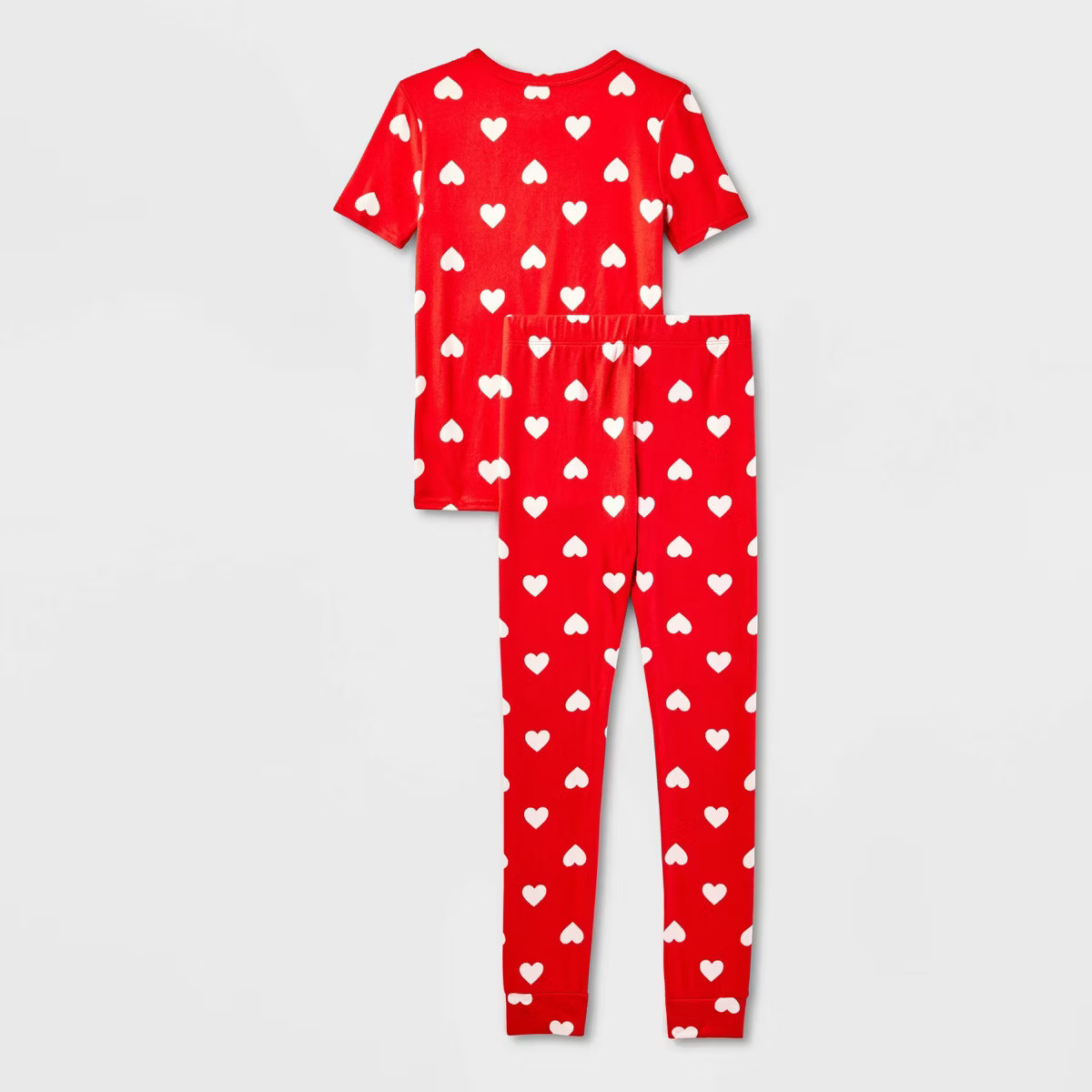 Kids' 'Hearts Valentine's Day' Short Sleeve Tight Fit Pajama Set - Cat & Jack™ Red/White | Target
