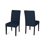 Christopher Knight Home Angelina Contemporary Buttonless Tufted Diamond Stitch Dining Chairs, Navy B | Amazon (US)
