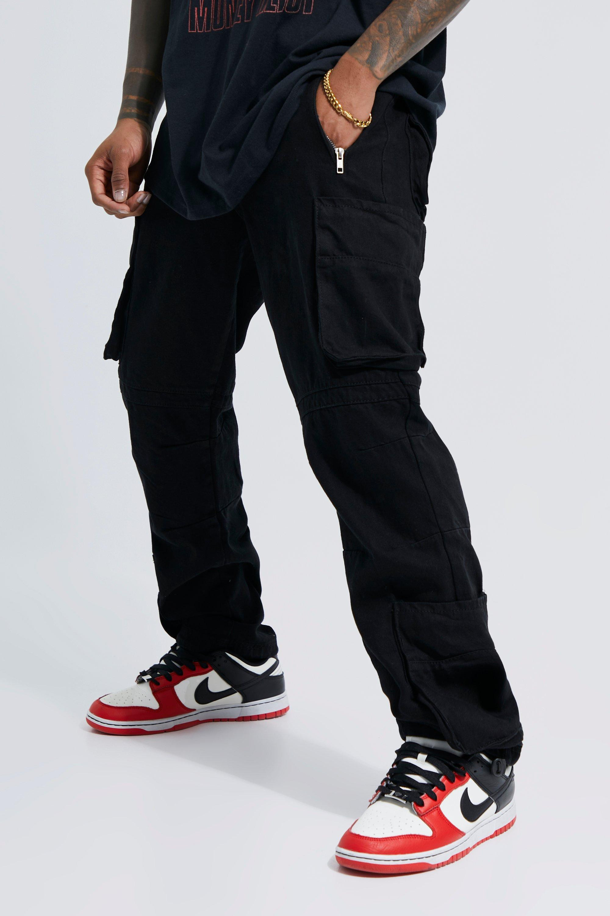 Relaxed Rigid Cargo Jeans With Cuff | boohooMAN (DE, IE & UK)