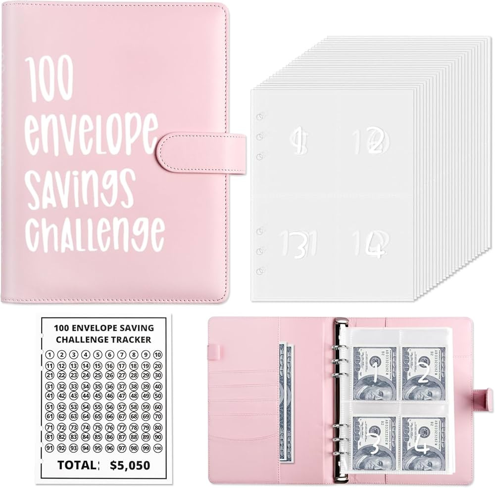 Money Saver Budget Binder Book with Pouches, 100 Envelope Challenge Binder with Numbers, A5 Money... | Amazon (US)