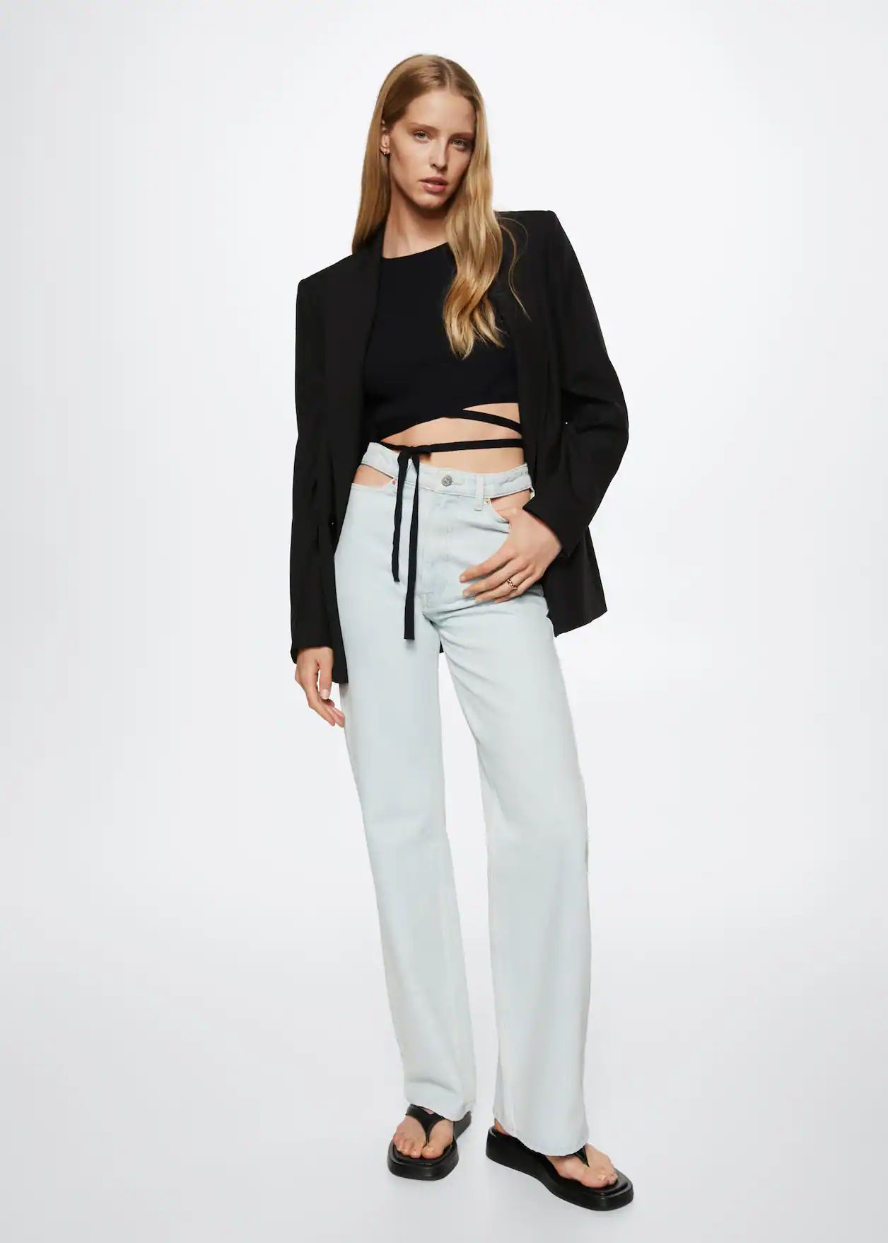 Bow crop top | MANGO (US)