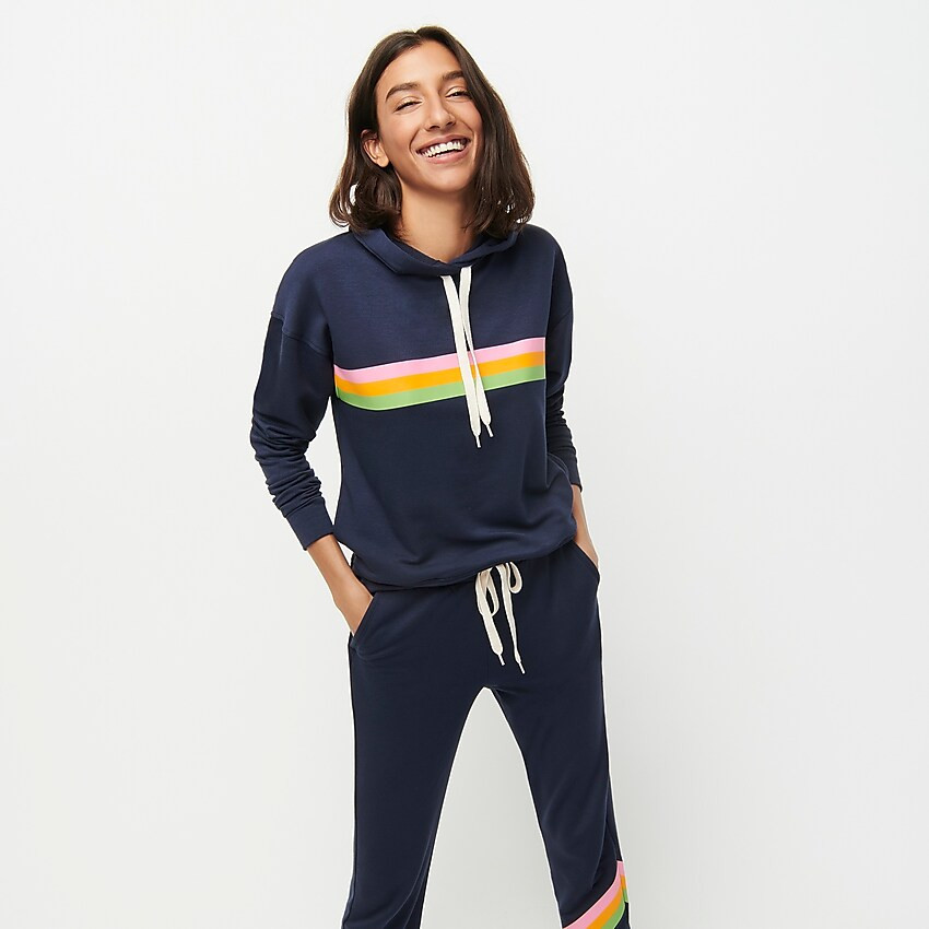 Striped hoodie in Cloud fleece | J. Crew US