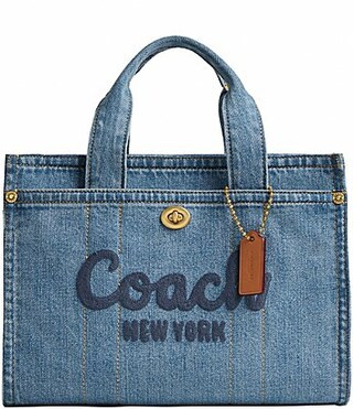 COACH Cargo 26 Mini Denim Handle Tote Bag - Indigo | Dillard's