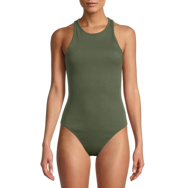 Time and Tru Women's Halter Rib Bodysuit - Walmart.com | Walmart (US)