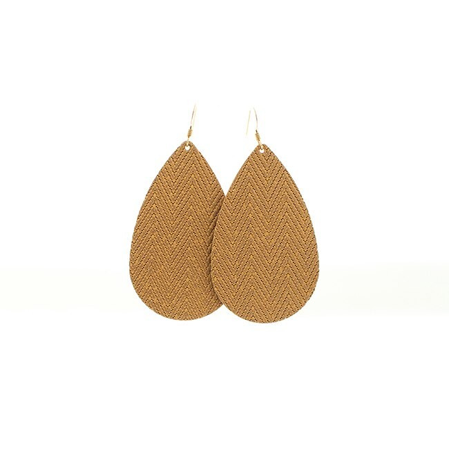 Warm Sand Leather Earrings | Nickel and Suede