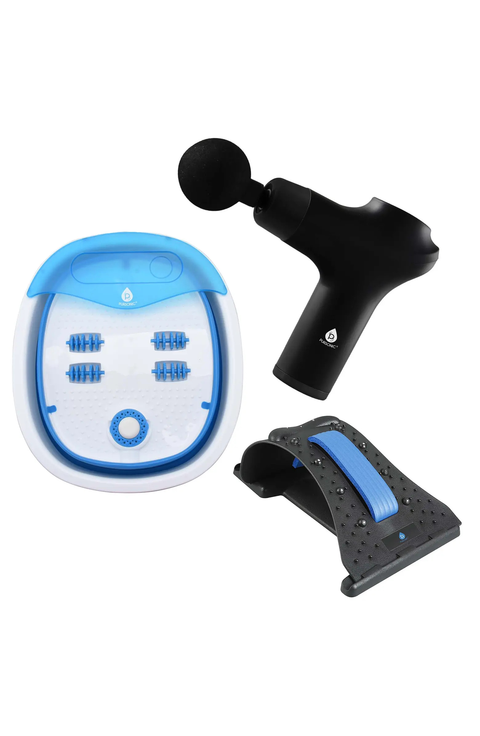 PURSONIC Head-to-Toe Relaxation Bundle Massage Gun, Neck & Shoulder Stretcher, Foot Massager | No... | Nordstrom