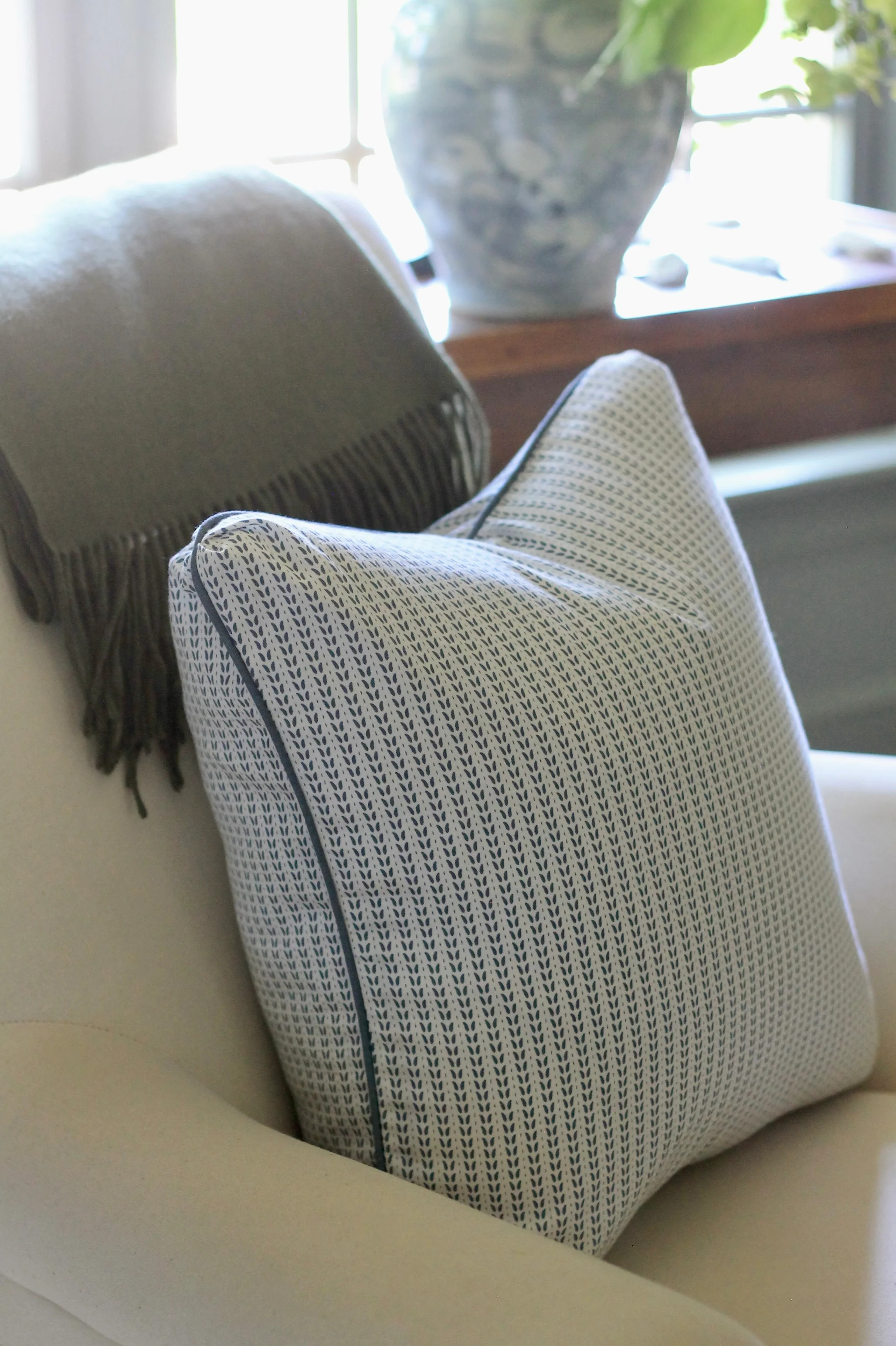 Tucked Corner Pillows - Navy | JSH Home Essentials
