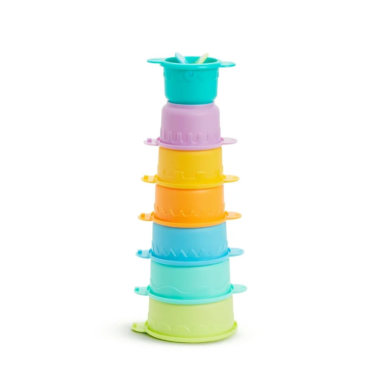 Munchkin® Connect-a-Cup™ Toddler Stacking and Straining Cups Bath Toy, 7 Piece Set, Unisex | Walmart (US)