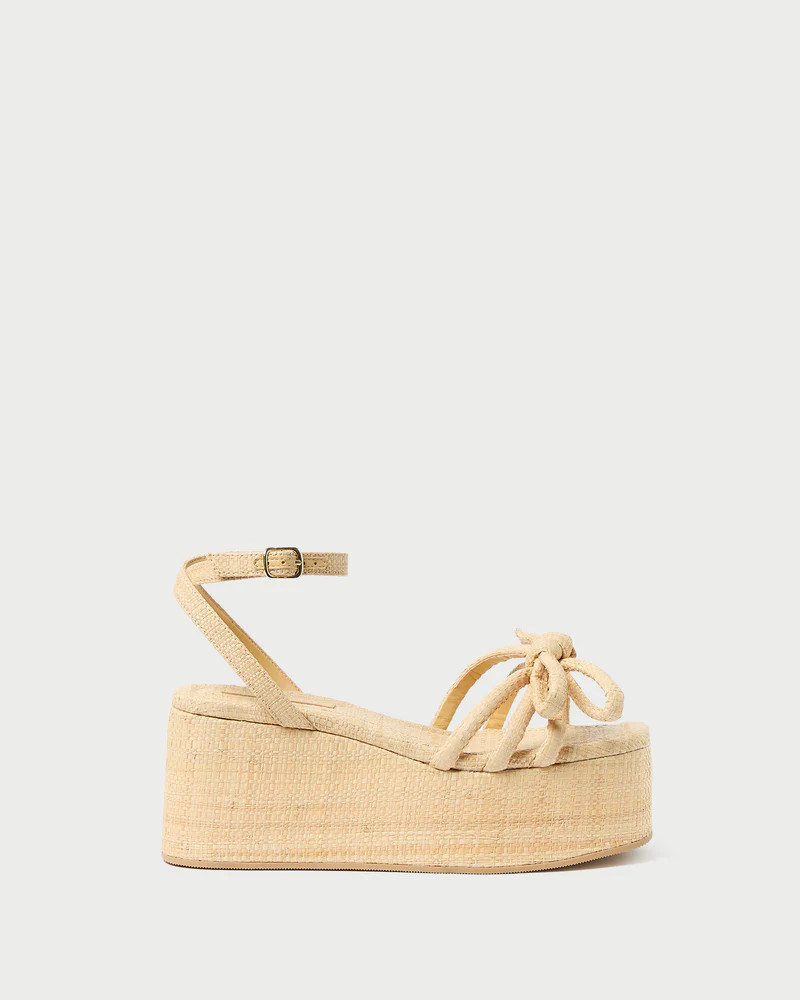 Hudson Natural Raffia Platform Sandal | Loeffler Randall