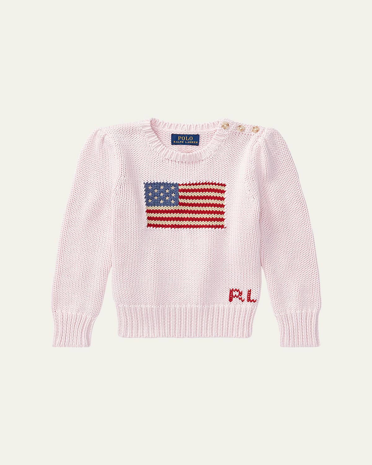 Girl's Flag Intarsia Knit Sweater, Size 2T-6X | Bergdorf Goodman