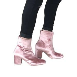 NEW Free People Womens Cecile Pink Velvet Ankle Boots Size 6 US / 36 EU | Poshmark