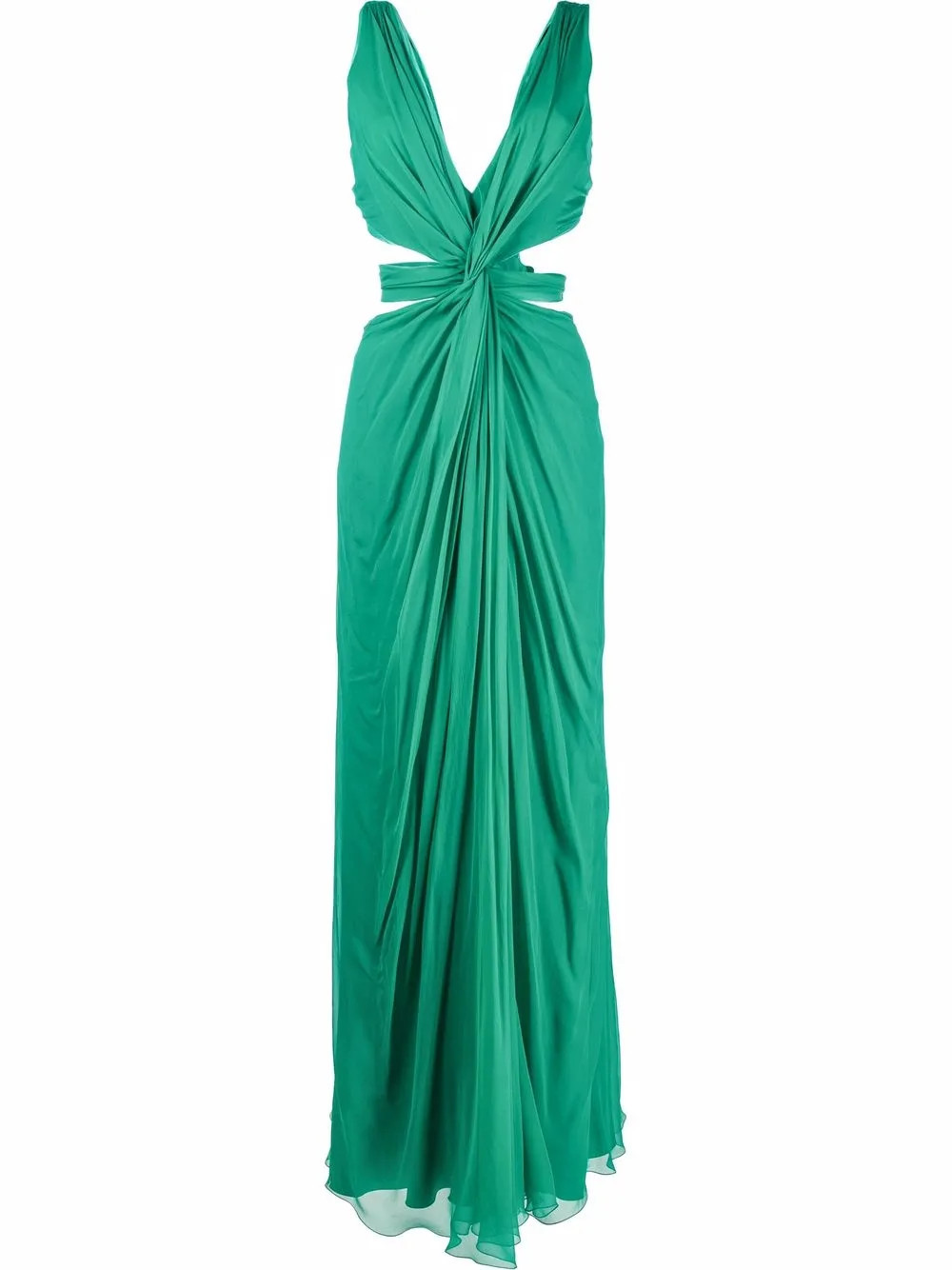 Alberta Ferretti twist-front silk gown - Green | Farfetch Global