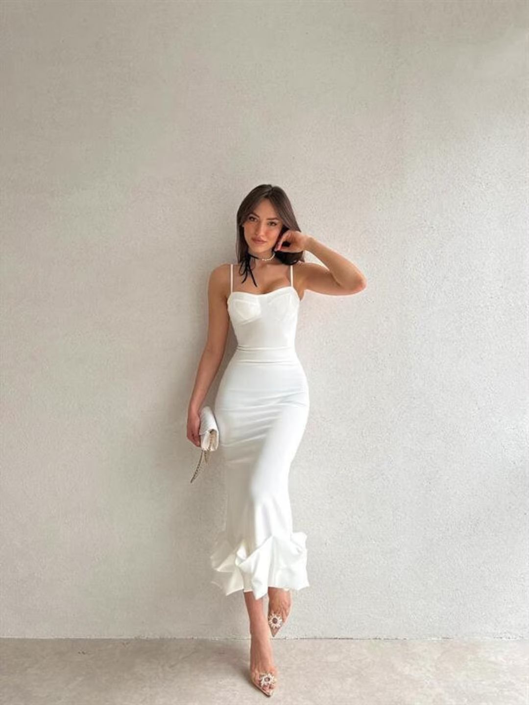 White reception dress for bride Elope Engagement photoshoot dress Second wedding dress wedding gu... | Etsy (CAD)