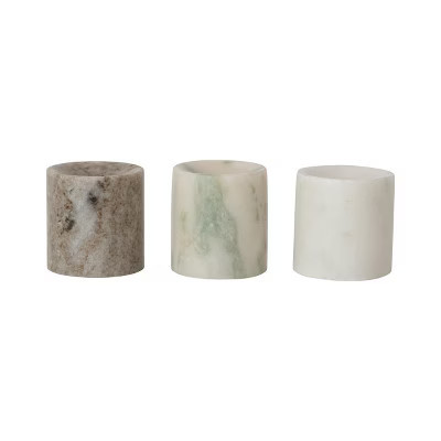 Storied Home 3-Piece Round Marble Taper Holder, Multicolor | Target