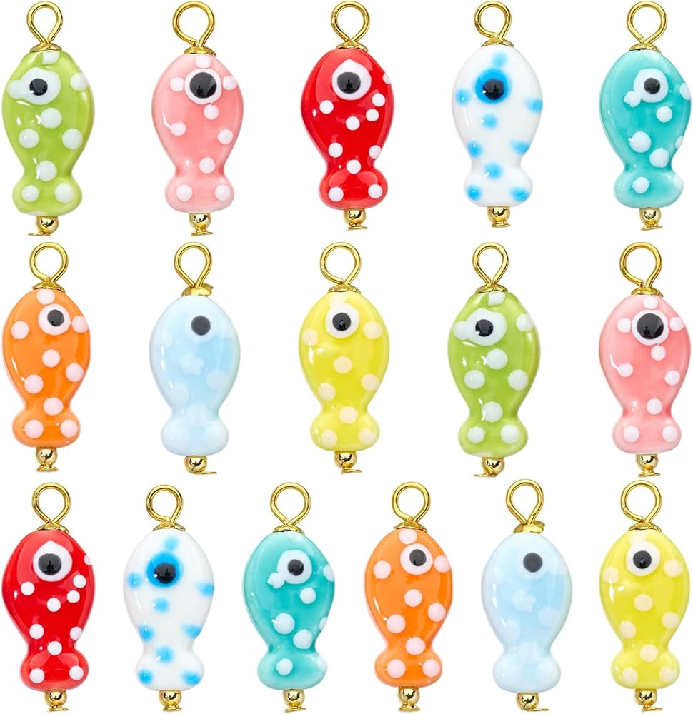 Fish Ceramic Charms for Jewelry Making Ocean Porcelain Animal Cute Charms for Bracelet Earring Ne... | Amazon (US)