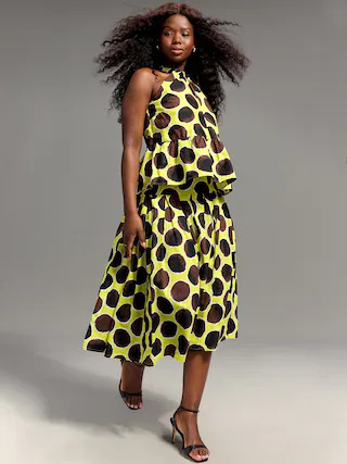 Old Navy x Christopher John Rogers Drop-Waist Midi Skirt | Old Navy (US)